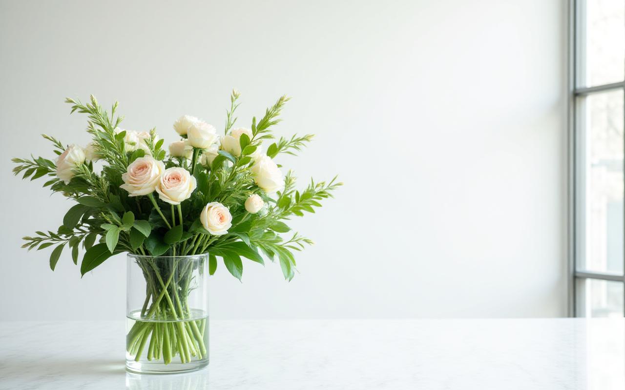 Stunning modern floral arrangement in a bright Toronto studio